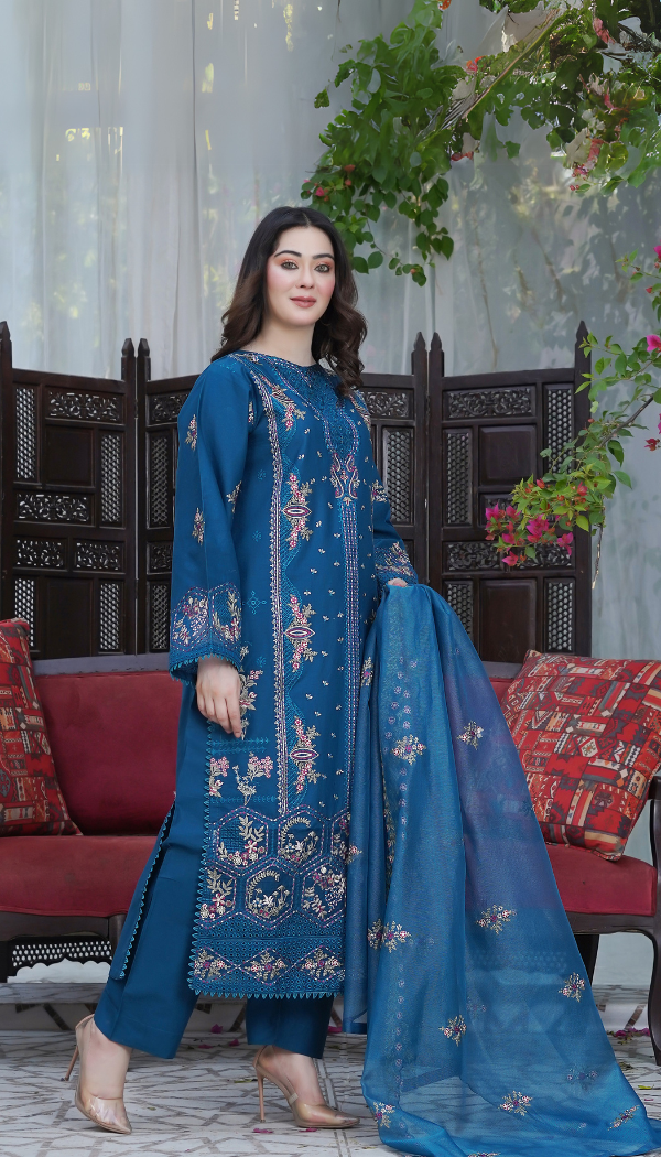 Lawn 3 Pc Stitched Suit WAL-56